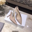 Copy Dior Leather Slingback Flat With Heel 10cm DR0497